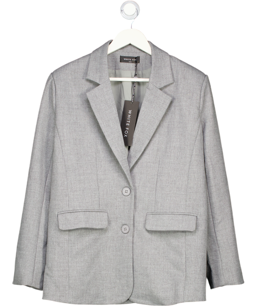 White Fox Grey Socialite Oversized Blazer UK S/M