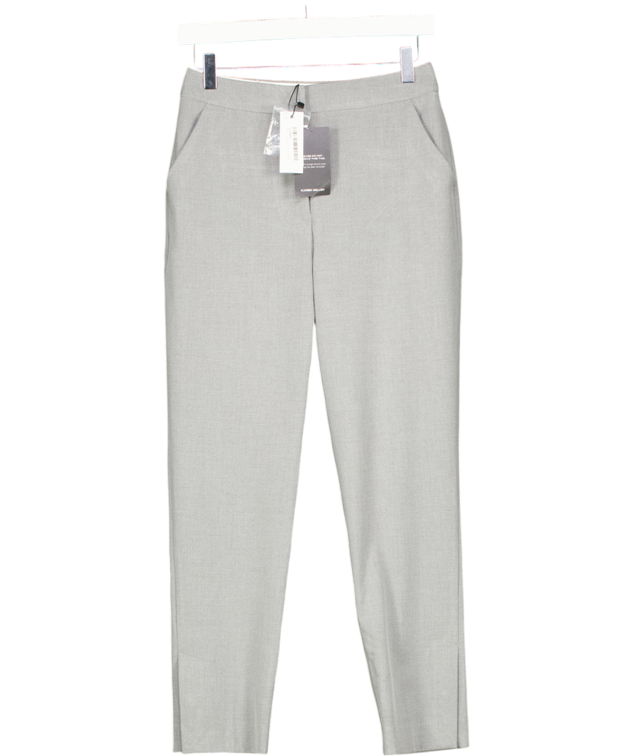 Karen Millen Grey Tailored Marl Slim Leg Trouser UK 6