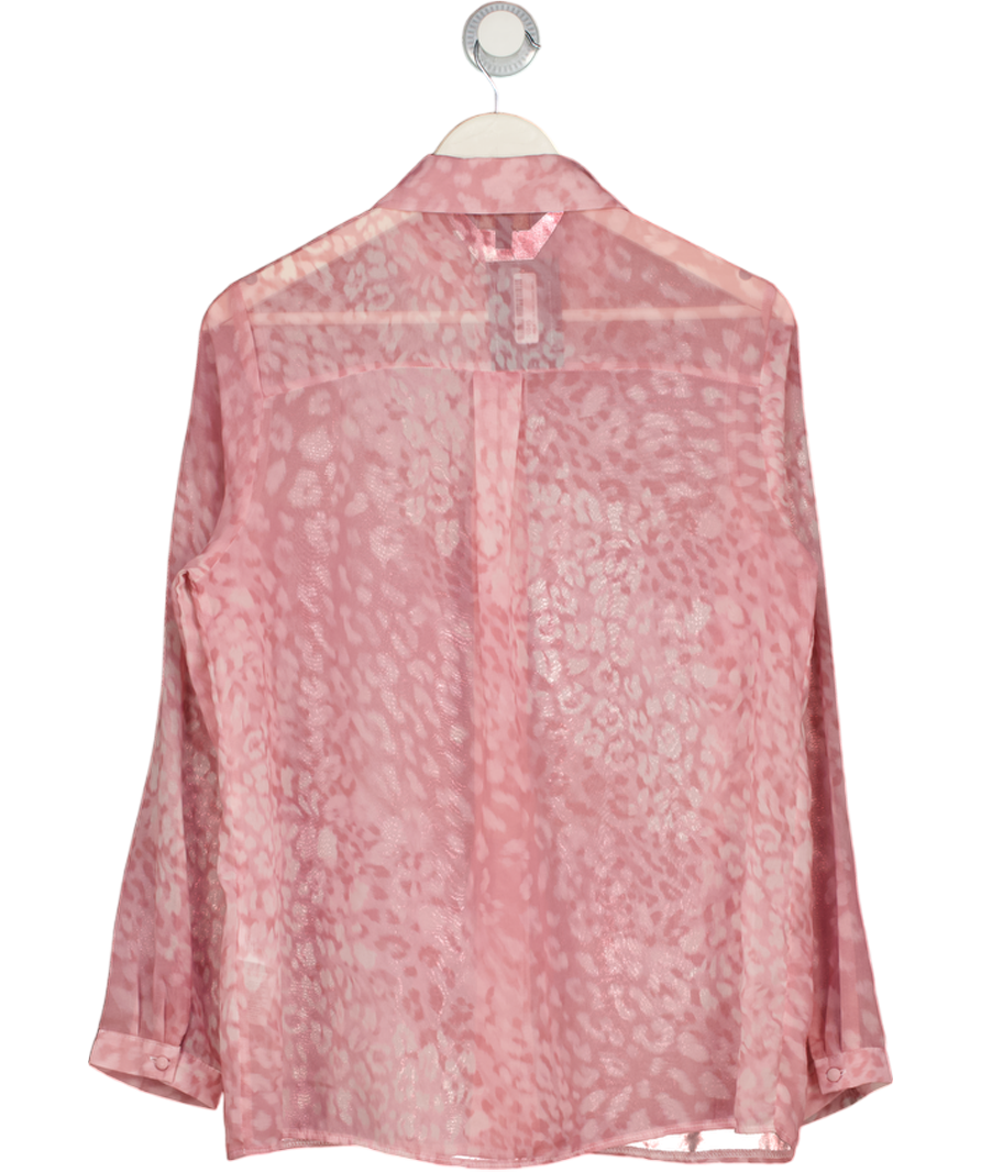 lipsy london Pink Sheer Animal Print Blouse UK 12