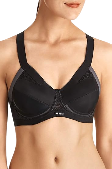 BERLEI Black Ultimate Support Underwire Sports Bra UK 32B