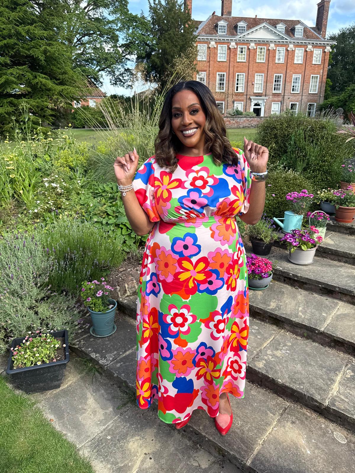 Twisted Wunder Multicoloured Ziggy Retro Floral Maxi Dress UK 22
