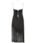 PRETTY LAVISH Black Eliana Bandeau Fringed Dress UK 8