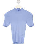BAUM UND PFERDGARTEN Blue Short Sleeve Ribbed Turtleneck Knit Top UK XS