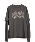 Milana Studios Black Flame Logo Oversize Heavyweight Long Sleeve T-shirt UK S