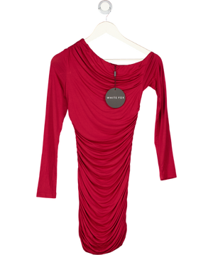 WHITE FOX I Remember Everything Long Sleeve Mini Dress - Burgundy Red UK XS