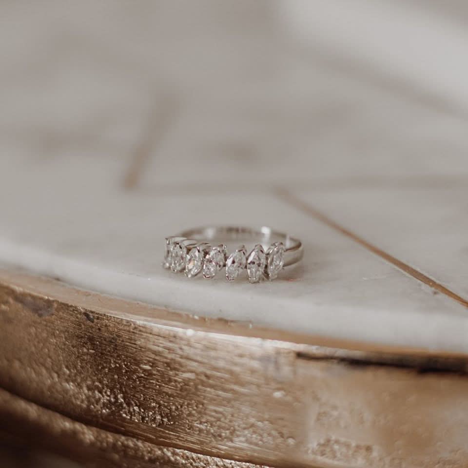 Heavenly London 925 Sterling Silver / Cubic Zirconia Dew Drops Ring Sz R