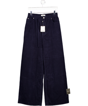 RO&ZO Navy Blue Cord Drawstring Wide Leg Trousers UK 10