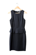 Whistles Black Peplum waist Dress UK 8