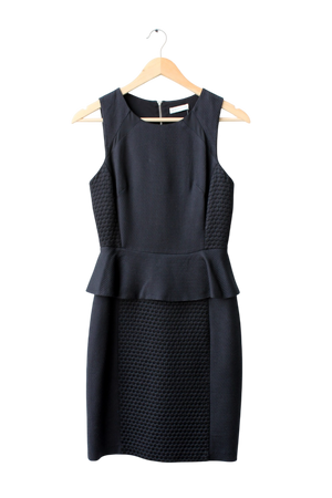 Whistles Black Peplum waist Dress UK 8