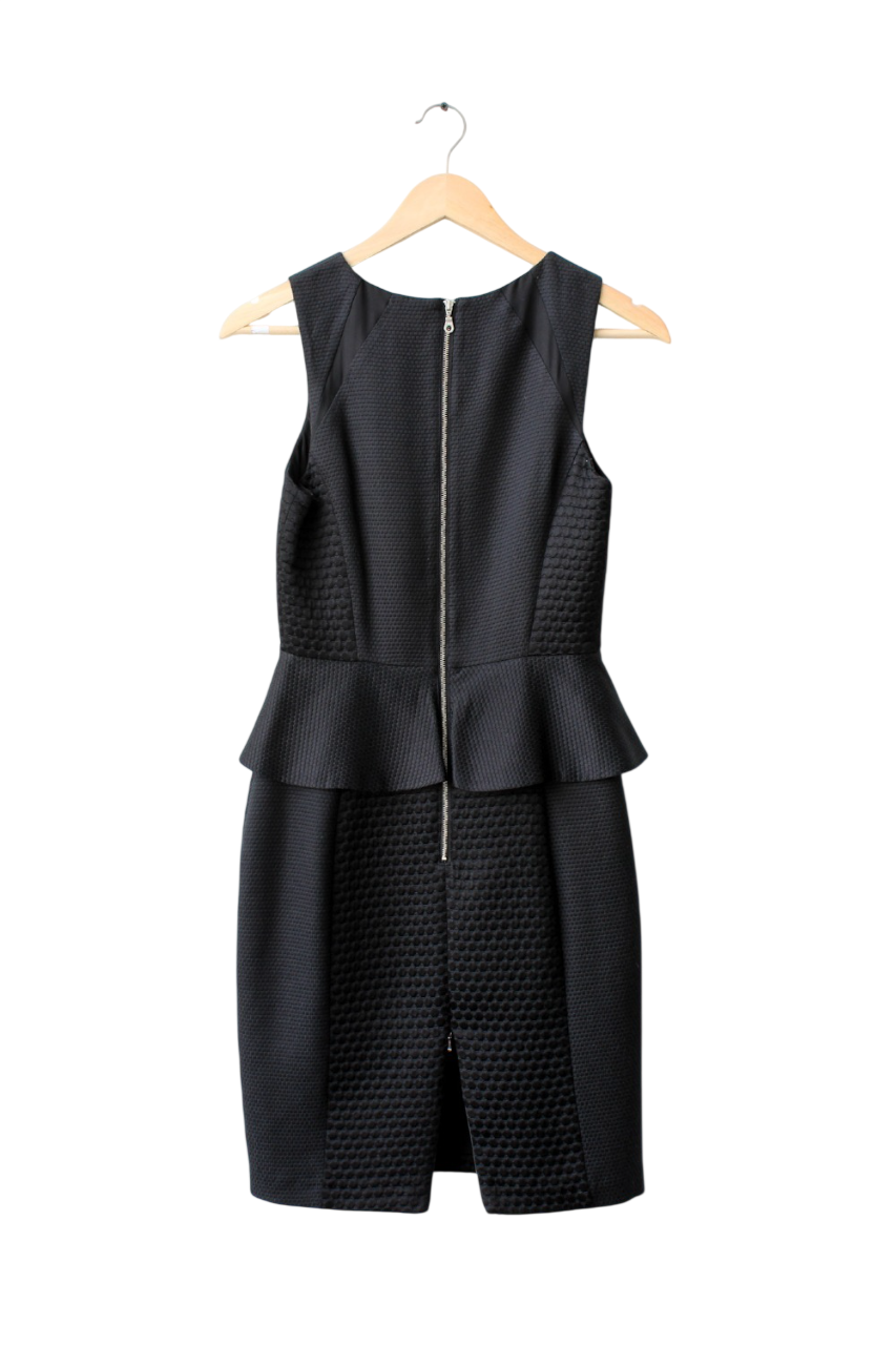 Whistles Black Peplum waist Dress UK 8