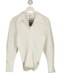 LOW CLASSIC Triacetate Blend Ivory White Open Neck Shirt UK S