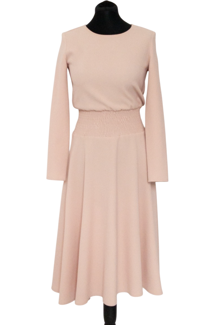 Maje Pink Rumbana Long Sleeve midi Dress UK 10