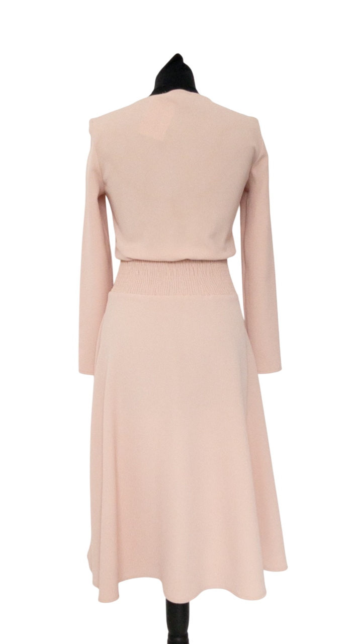 Maje Pink Rumbana Long Sleeve midi Dress UK 10