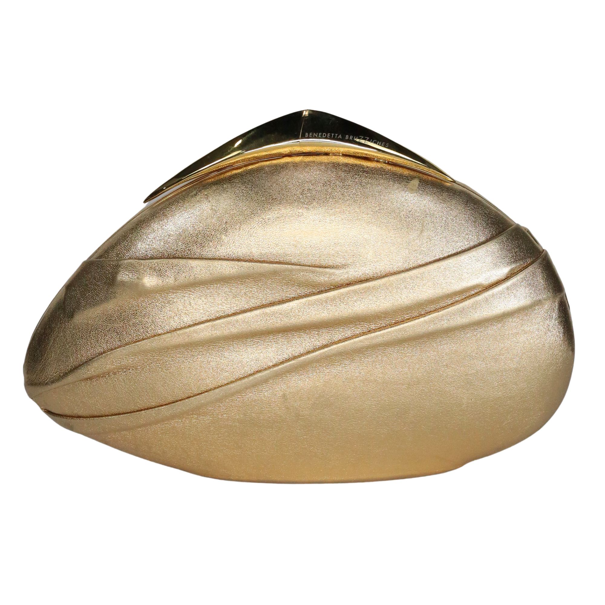 BENEDETTA BRUZZICHES Metallic Gold Belle Du Jour Clutch Bag