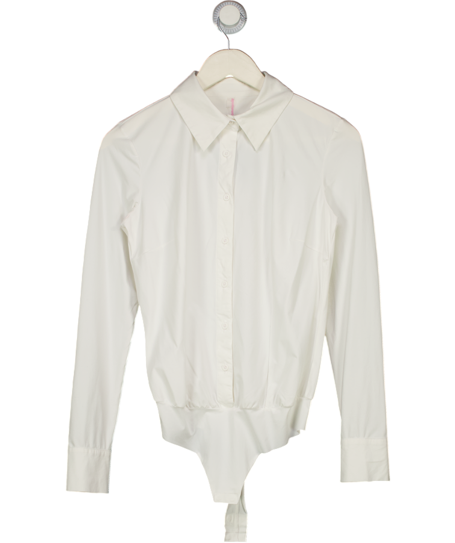 COMMANDO White Classic Button Down Bodysuit UK XS