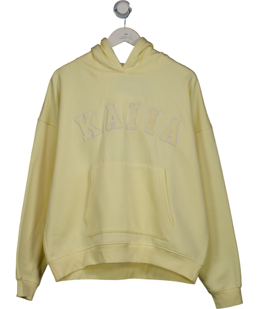 Kaiia the label Yellow Slogan Oversized Hoodie UK 10