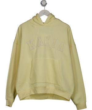 Kaiia the label Yellow Slogan Oversized Hoodie UK 10