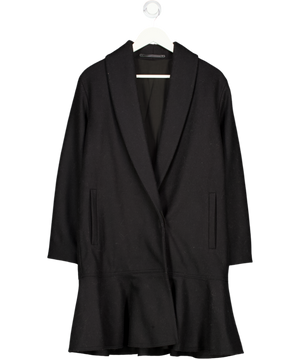 AllSaints Black Double Breasted Grace Italian Wool Blend Coat UK S