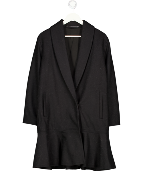 AllSaints Black Double Breasted Grace Italian Wool Blend Coat UK S