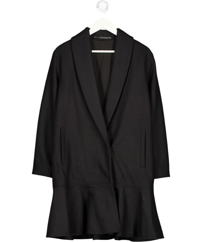AllSaints Black Double Breasted Grace Italian Wool Blend Coat UK S