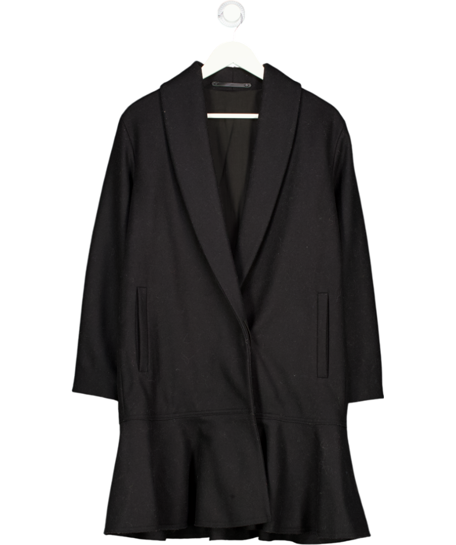 AllSaints Black Double Breasted Grace Italian Wool Blend Coat UK S