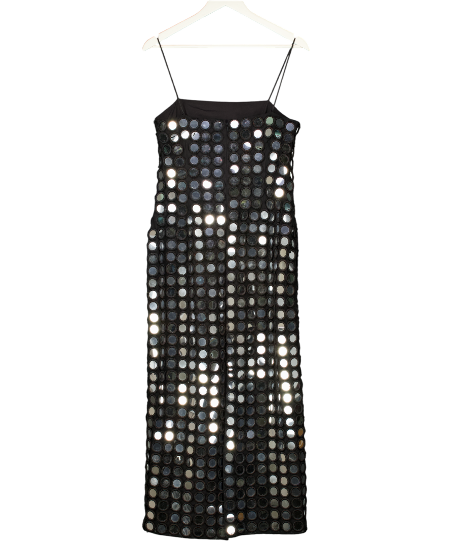 ARRANGE Mirror Embellished Cami Column Midi Dress In Black UK 10