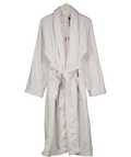 WHITE FOX White Fleece Embroidered Logo Dressing Gown One Size