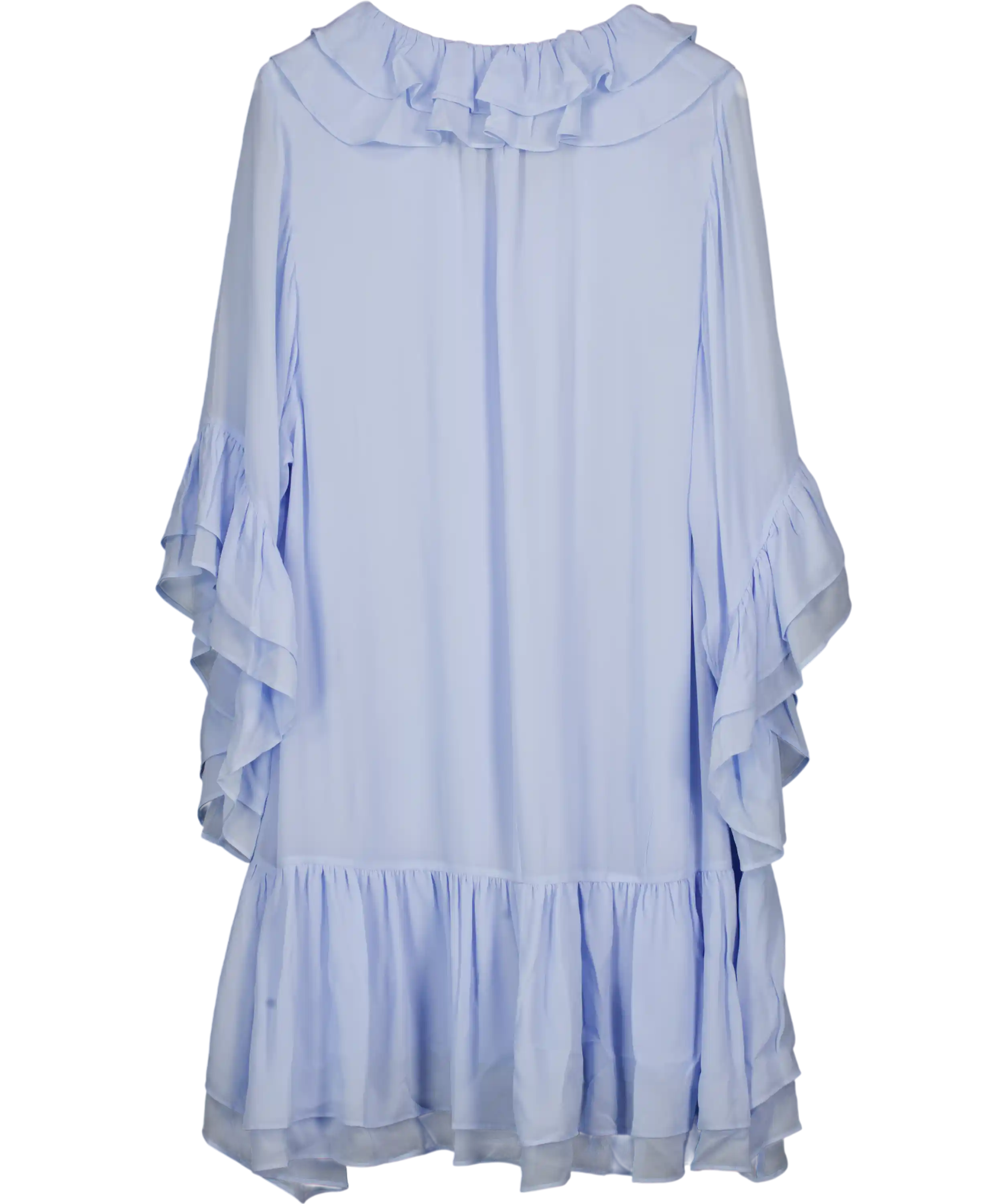 & OTHER STORIES Baby Blue Flounced Mini Dress UK S