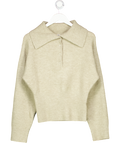 ZARA Beige Polo Collar Knit Sweater UK S