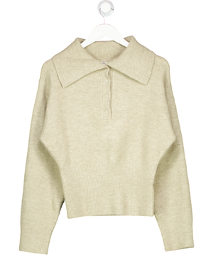 ZARA Beige Polo Collar Knit Sweater UK S