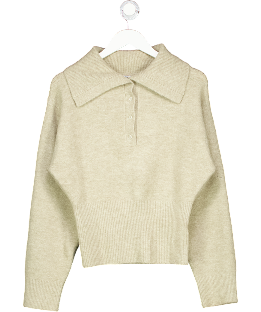 ZARA Beige Polo Collar Knit Sweater UK S