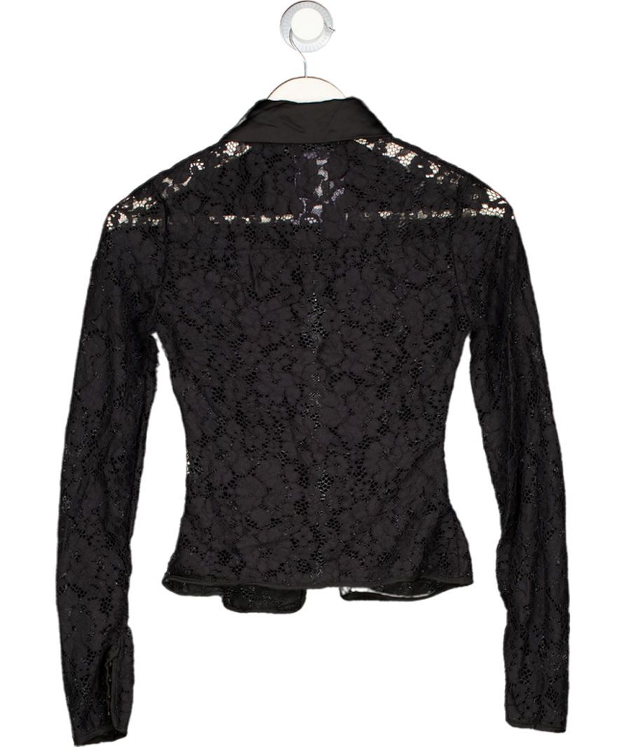 Mistress Rocks Black Compassion Lace Long Sleeved Shirt UK XS