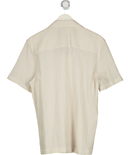Autograph Cream Cotton Blend Textured Shirt UK S