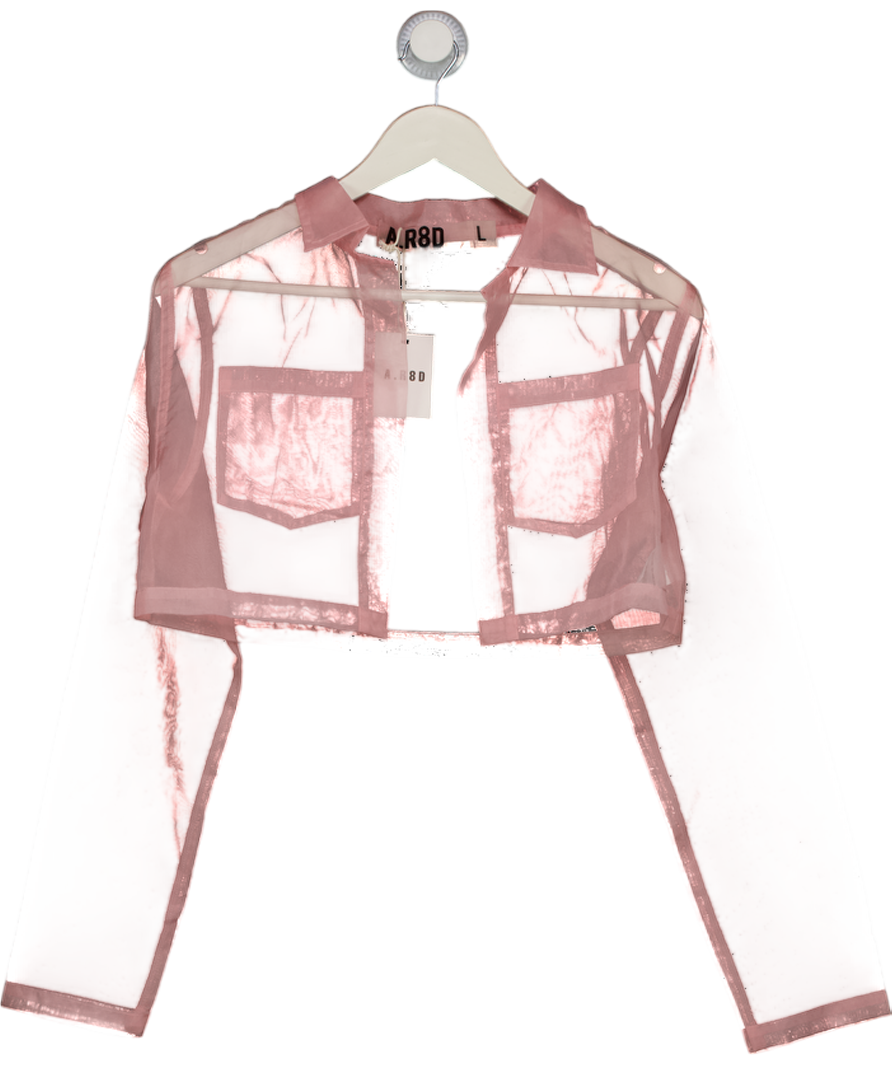 A.R8TD Pink Sheer Long Sleeve Top UK L