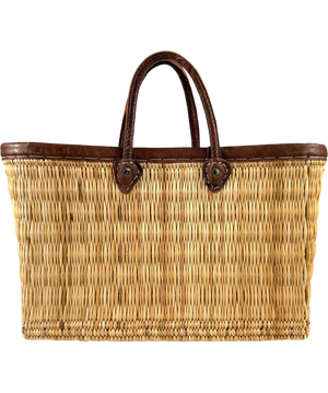 Unbranded Large Woven Beach Bag Beige And Brown