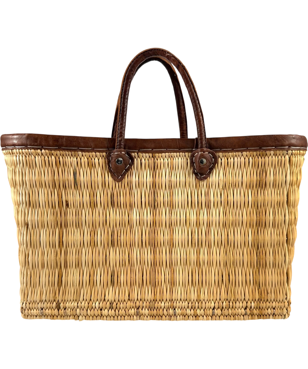 Unbranded Beige Large Woven Beach Bag — front
