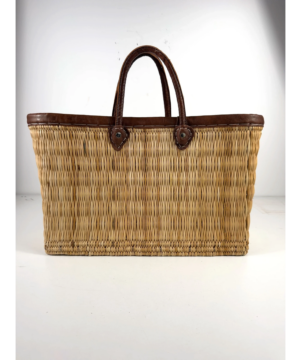 Unbranded Beige Large Woven Beach Bag — label