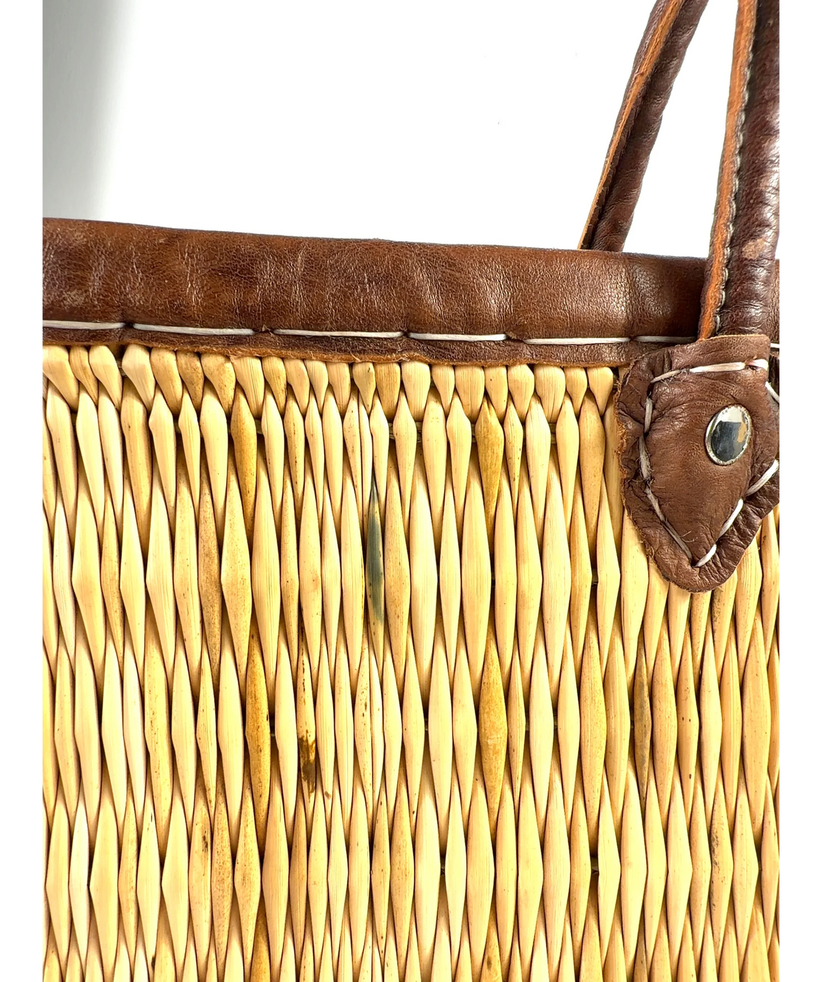 Unbranded Beige Large Woven Beach Bag — care label