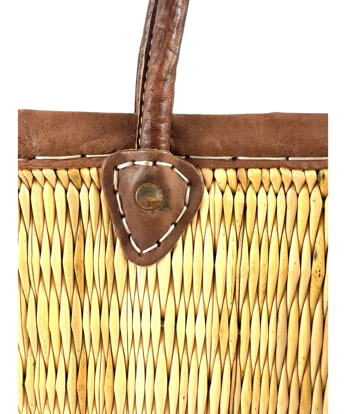 Unbranded Beige Large Woven Beach Bag — fabric detail