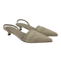 Dagmar Cream QC House of Dagmar Suede Slingback Kitten Heels, size UK 6 EU 39 👠 — front