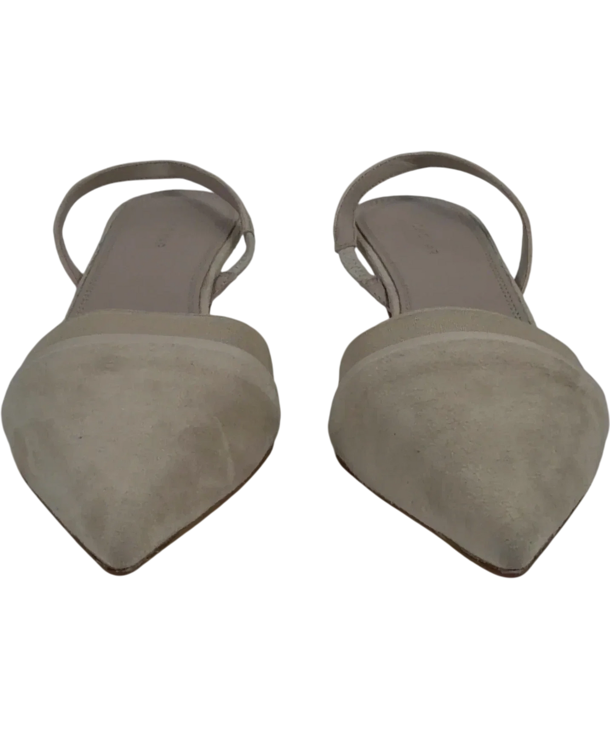 House Of Dagmar Beige Suede Slingback with Demi Heel UK 6 EU 39 — Front (both, face on)