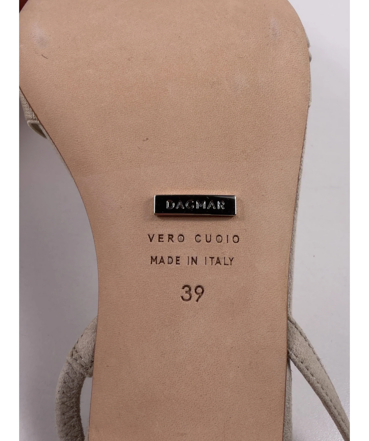 House Of Dagmar Beige Suede Slingback with Demi Heel UK 6 EU 39 — Brand