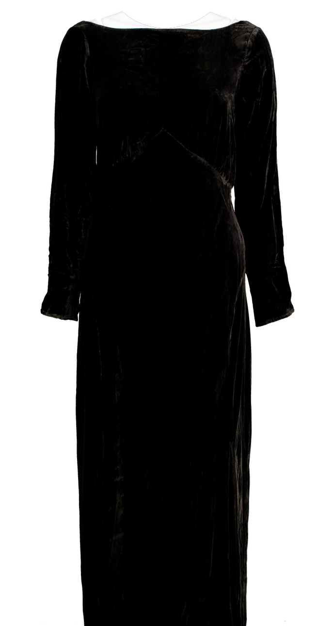 RIXO Black Velvet Devinia Gown Dress UK 12