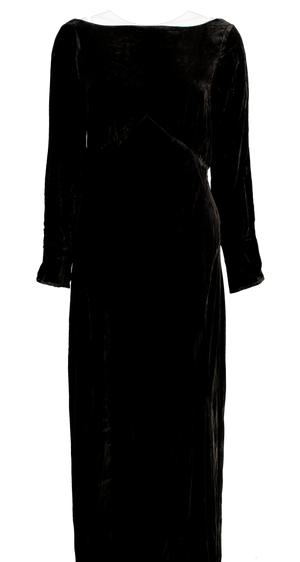 RIXO Black Velvet Devinia Gown Dress UK 12