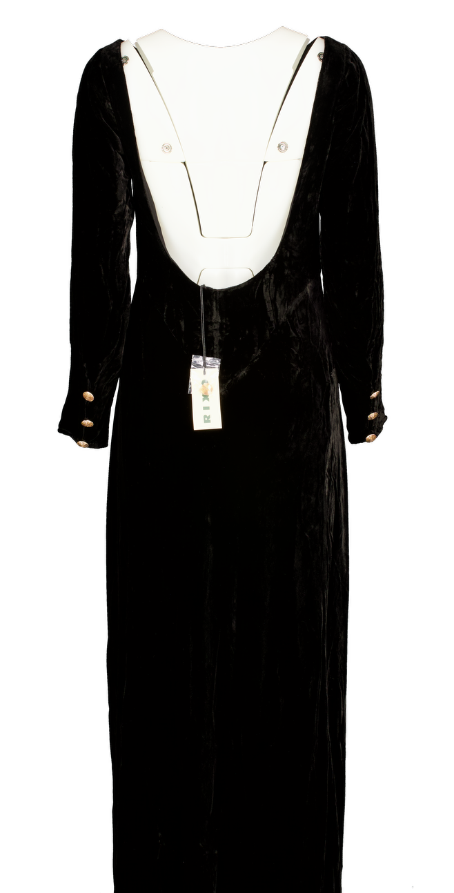 RIXO Black Velvet Devinia Gown Dress UK 12