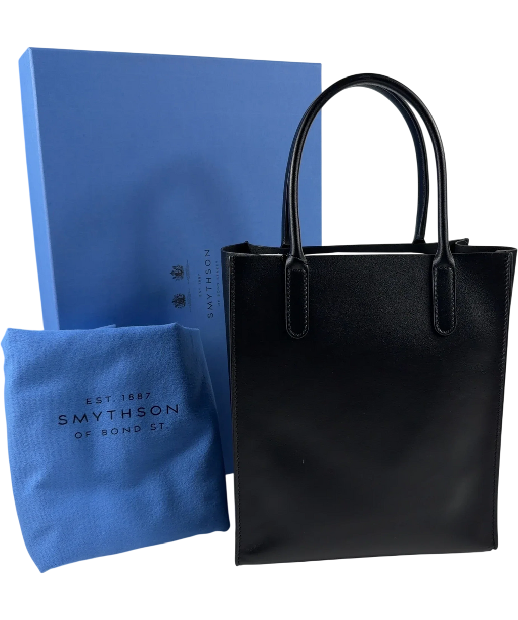 SMYTHSON Black Pavilion Kingly Mini Leather Tote Bag One Size — Back
