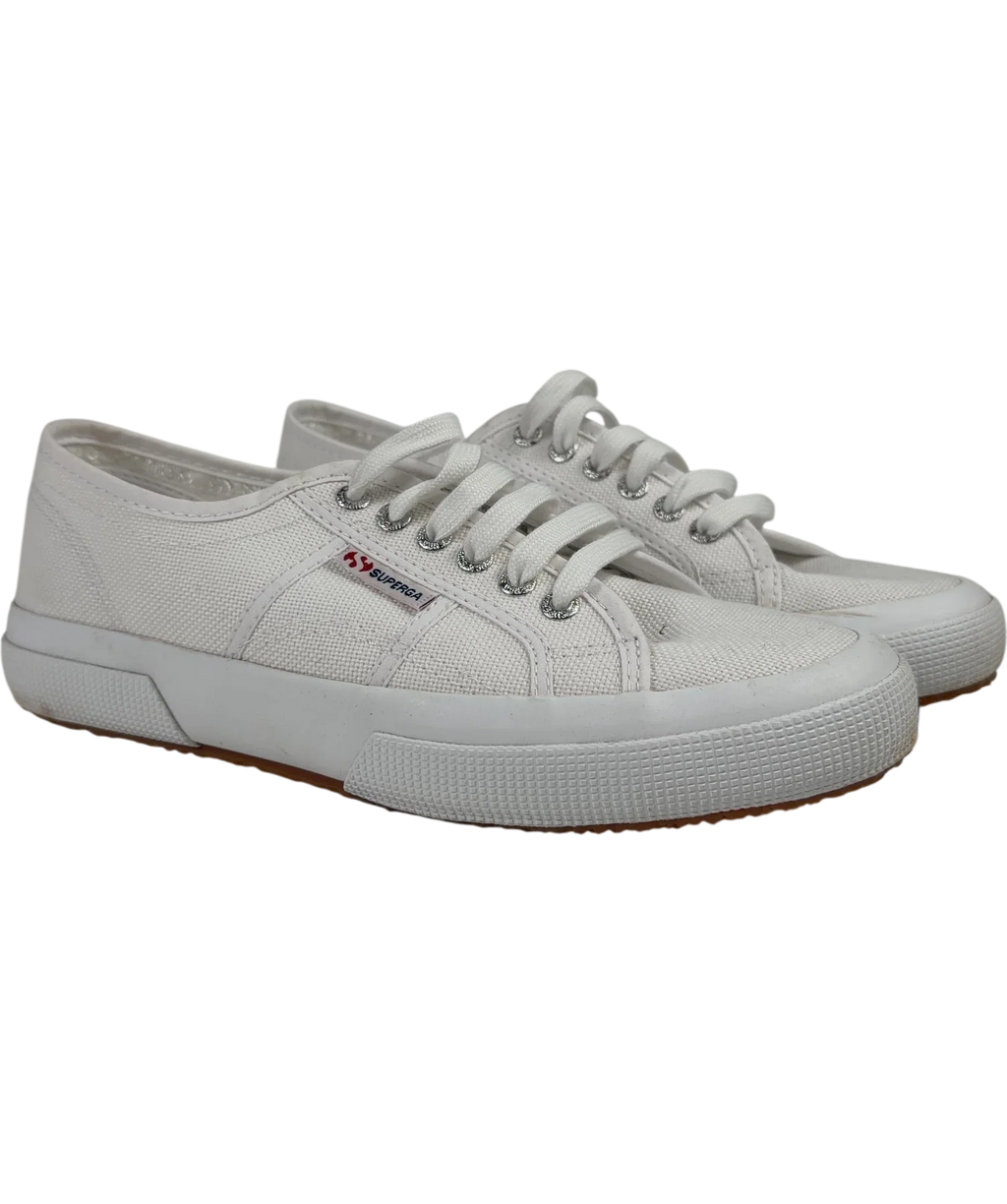 Superga White QC Superga 2750 Cotu Classic White Canvas Trainers, size UK 8 EU 41 👠 — front