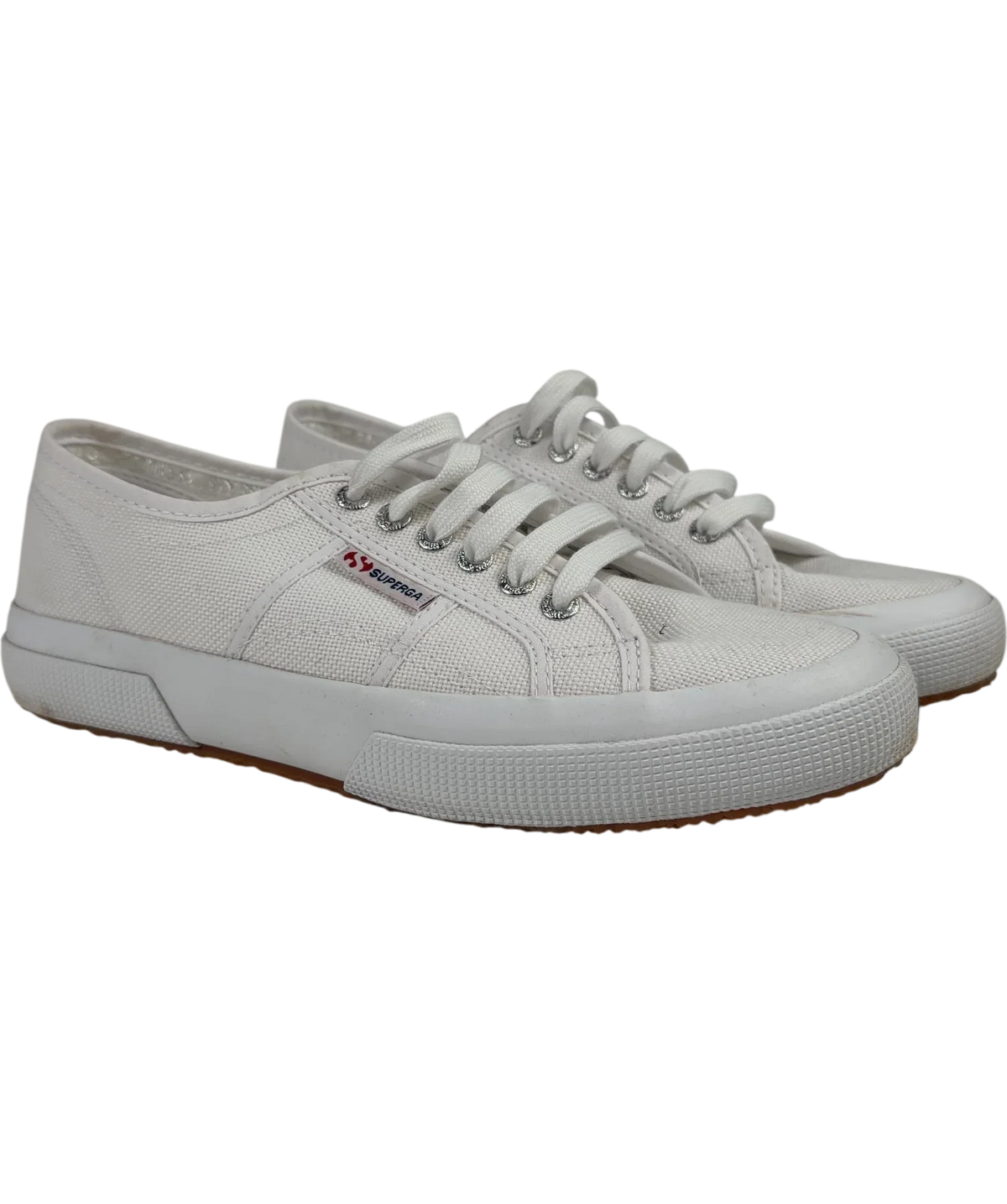 Superga White QC Superga 2750 Cotu Classic White Canvas Trainers, size UK 8 EU 41 👠 — front
