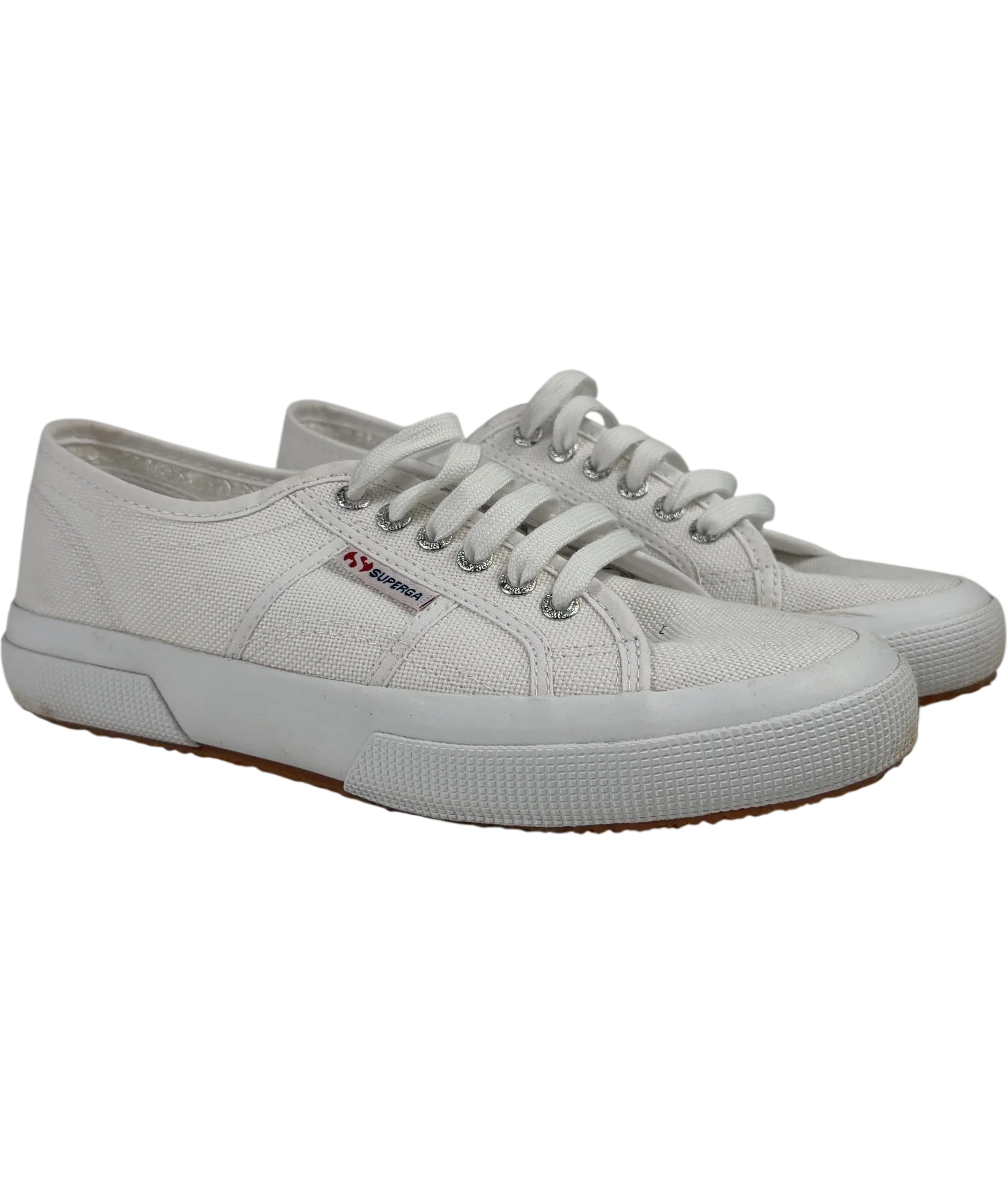 Superga White QC Superga 2750 Cotu Classic White Canvas Trainers, size UK 8 EU 41 👠 — front
