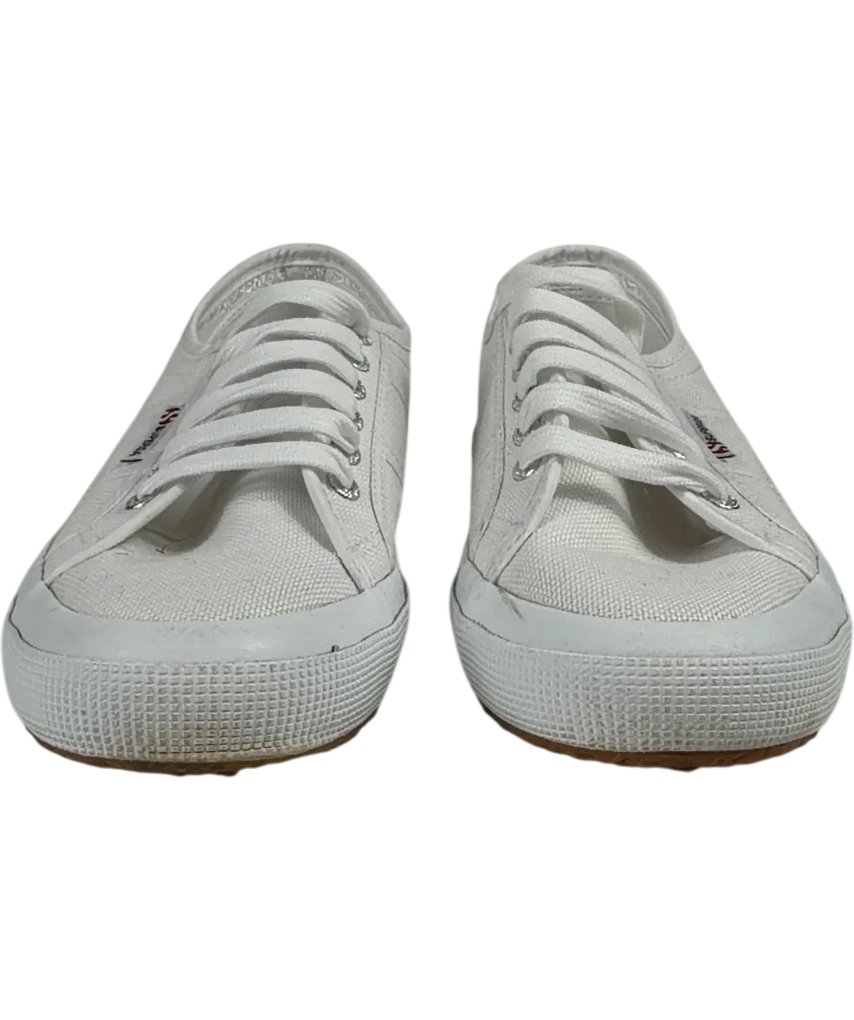 Superga 2750 Cotu Classic White Canvas Trainers UK 8 EU 41 — Front (both, face on)